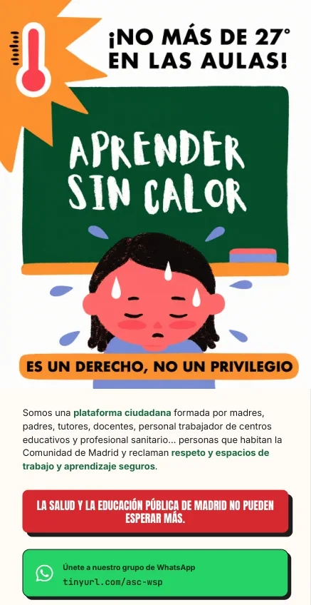 Vista previa vertical del flyer digital de Aprender Sin Calor